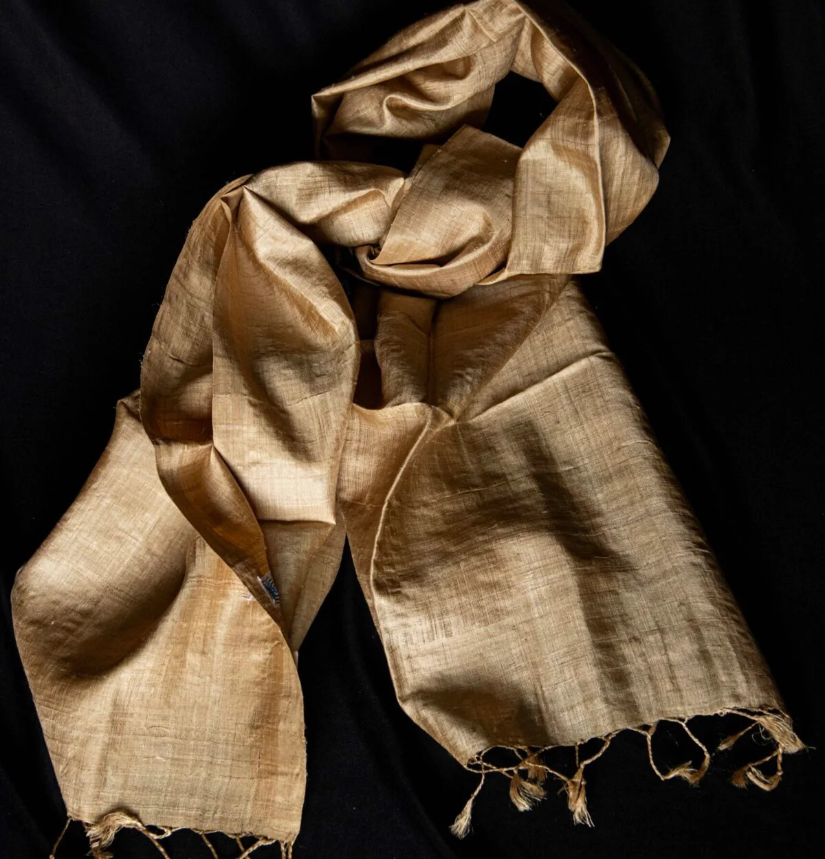 Muga silk fabric texture